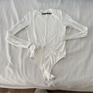 Enza Costa White Jersey Bodysuit - size M